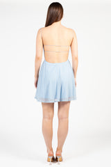 Alice Shimmer Strap-Back Mini Dress