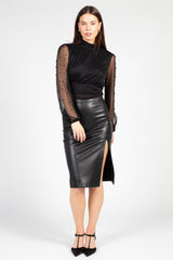 Joanne Pearl Embellished Mesh Blouse