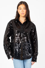 Starlite Collared Sequin Blouse