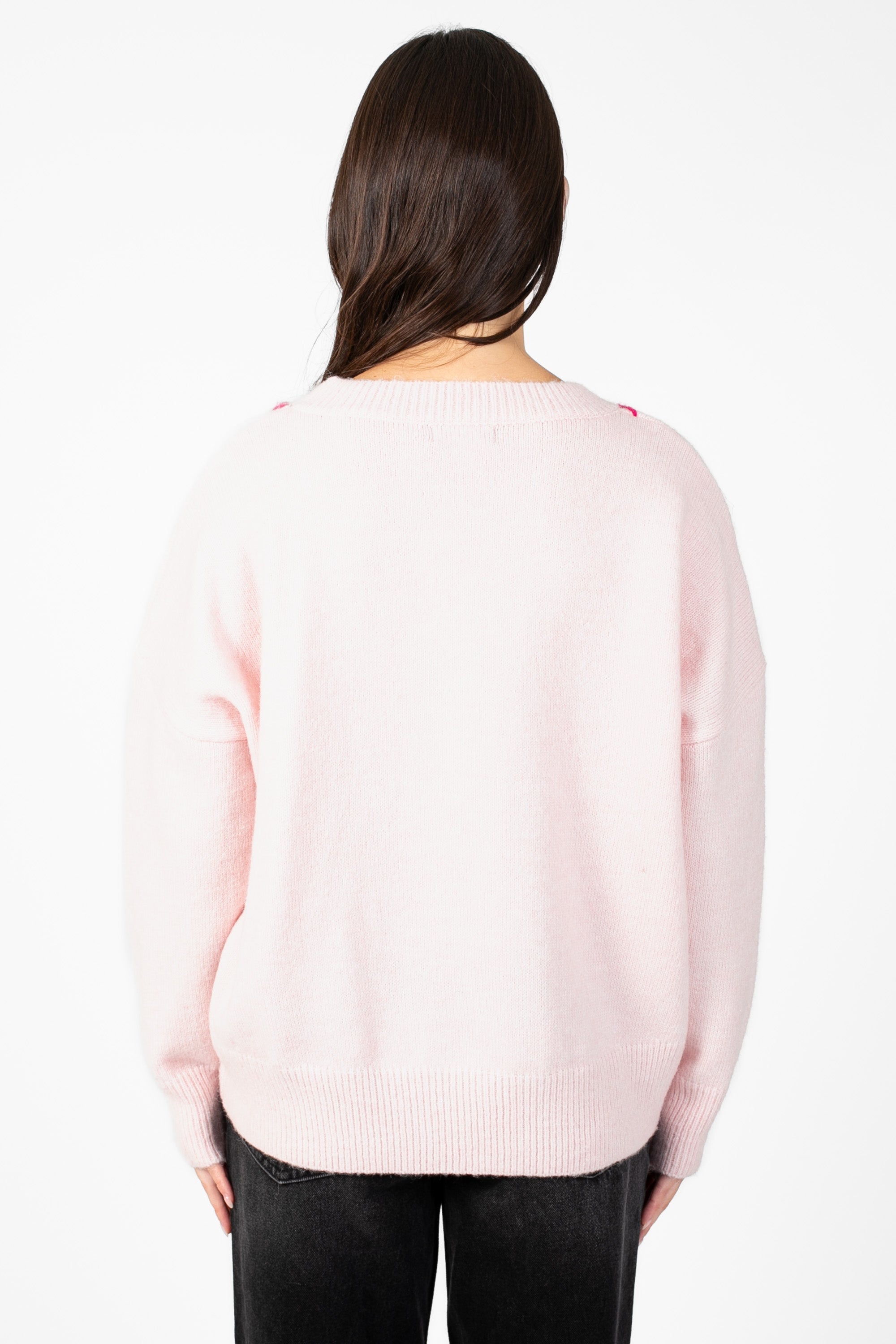 Lyla + Luxe® Heart Stitch Crew Neck Sweater
