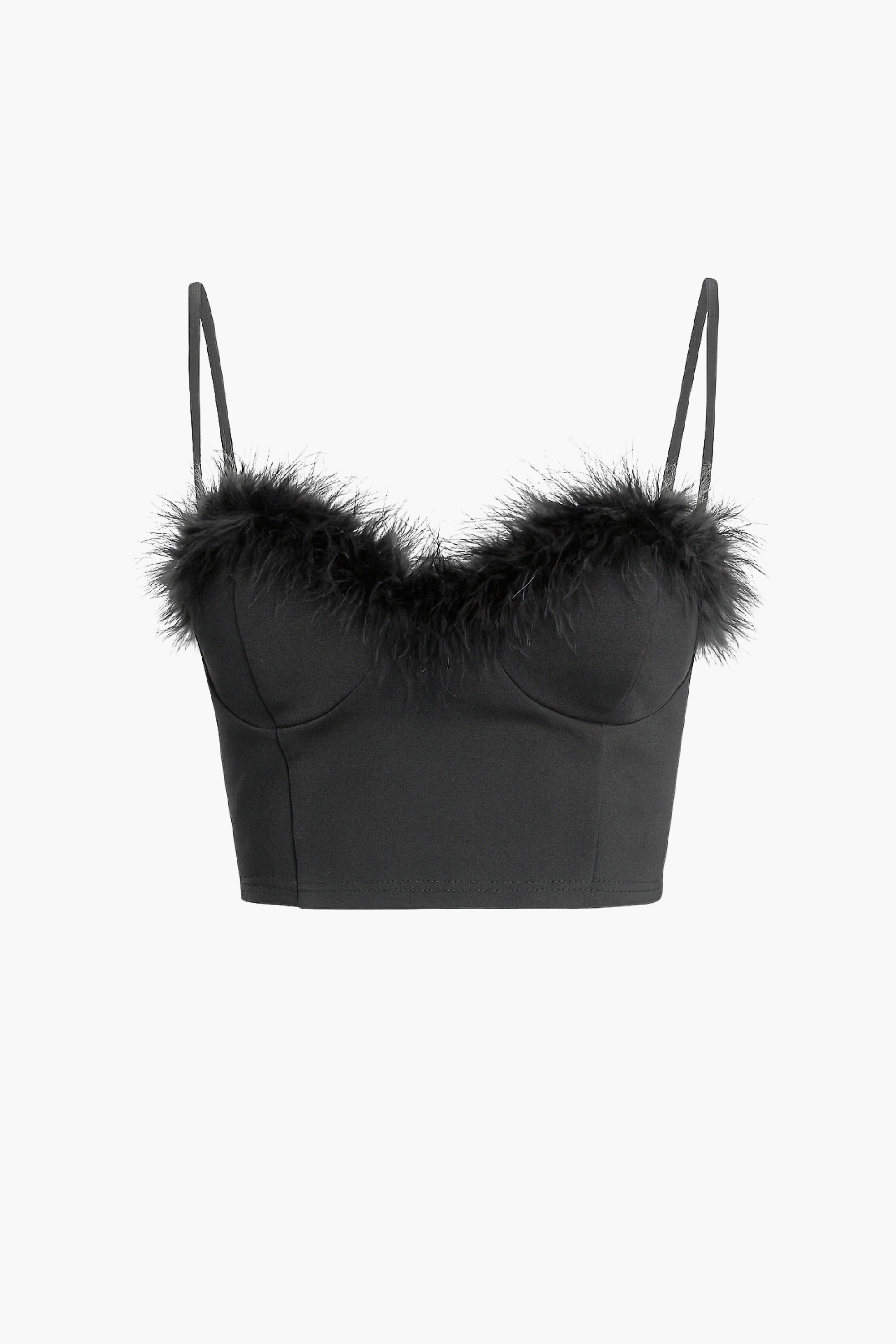 Kenny Feather Trim Crop Bustier