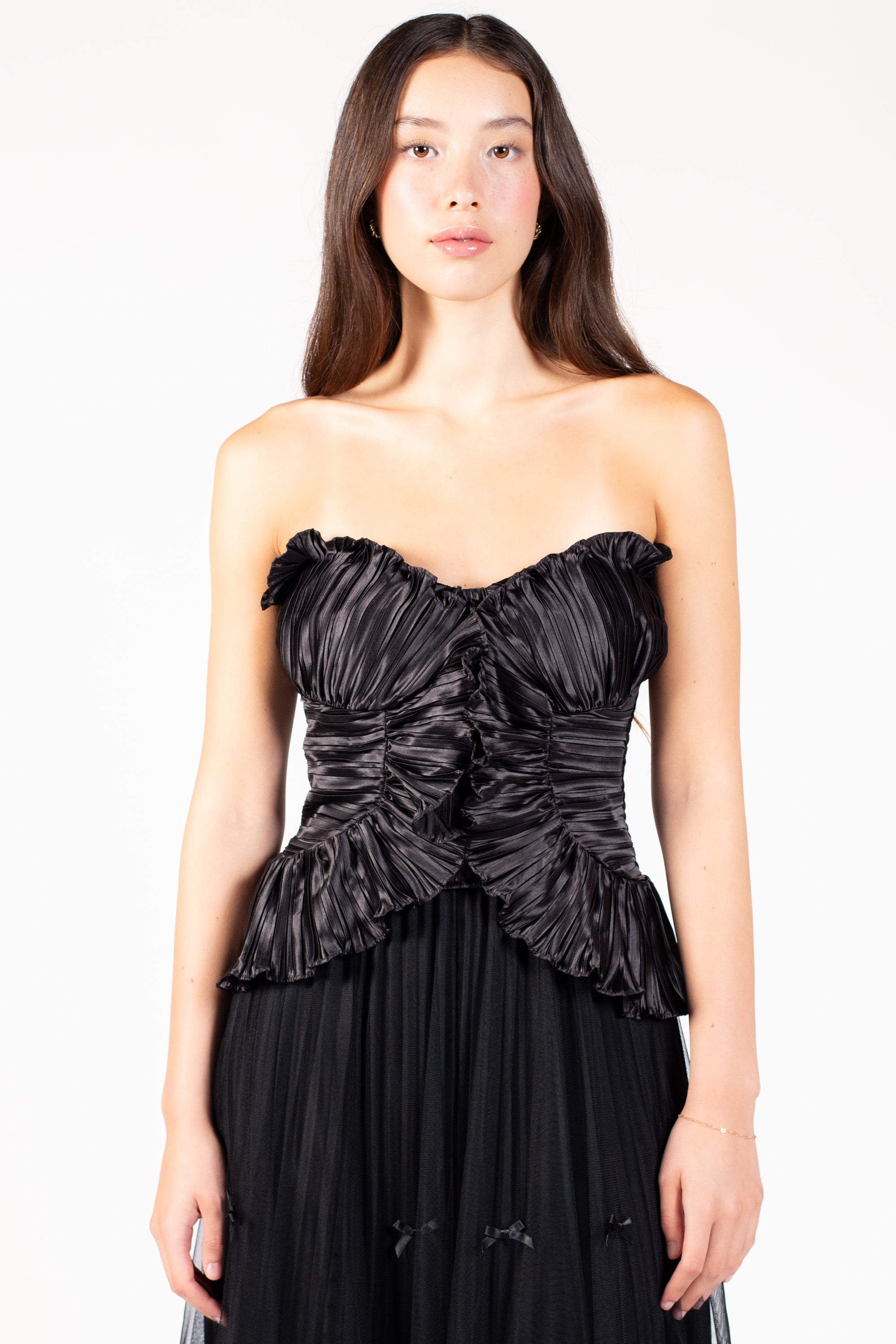 Ambrosia Satin Ruffle Blouse