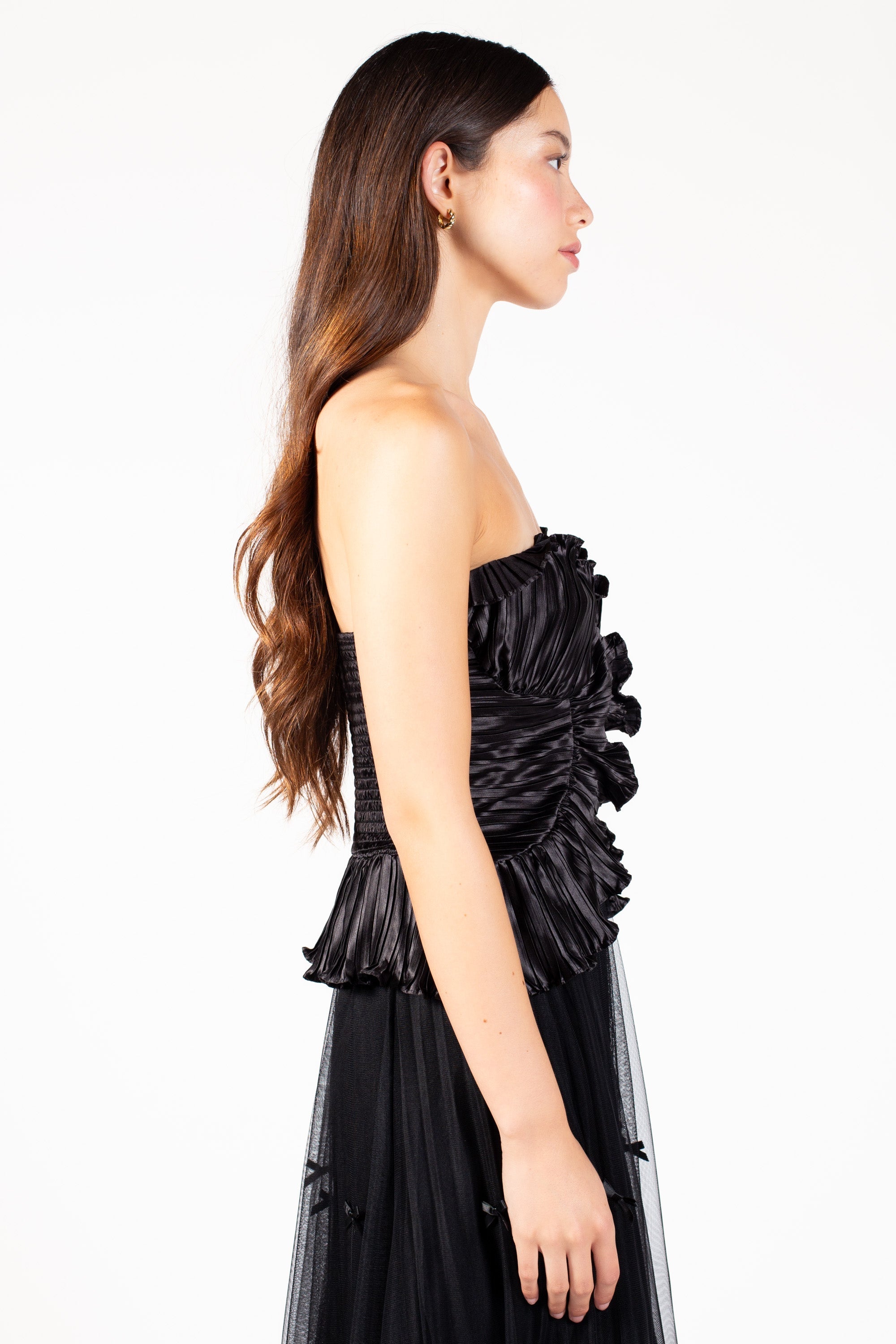 Ambrosia Satin Ruffle Blouse