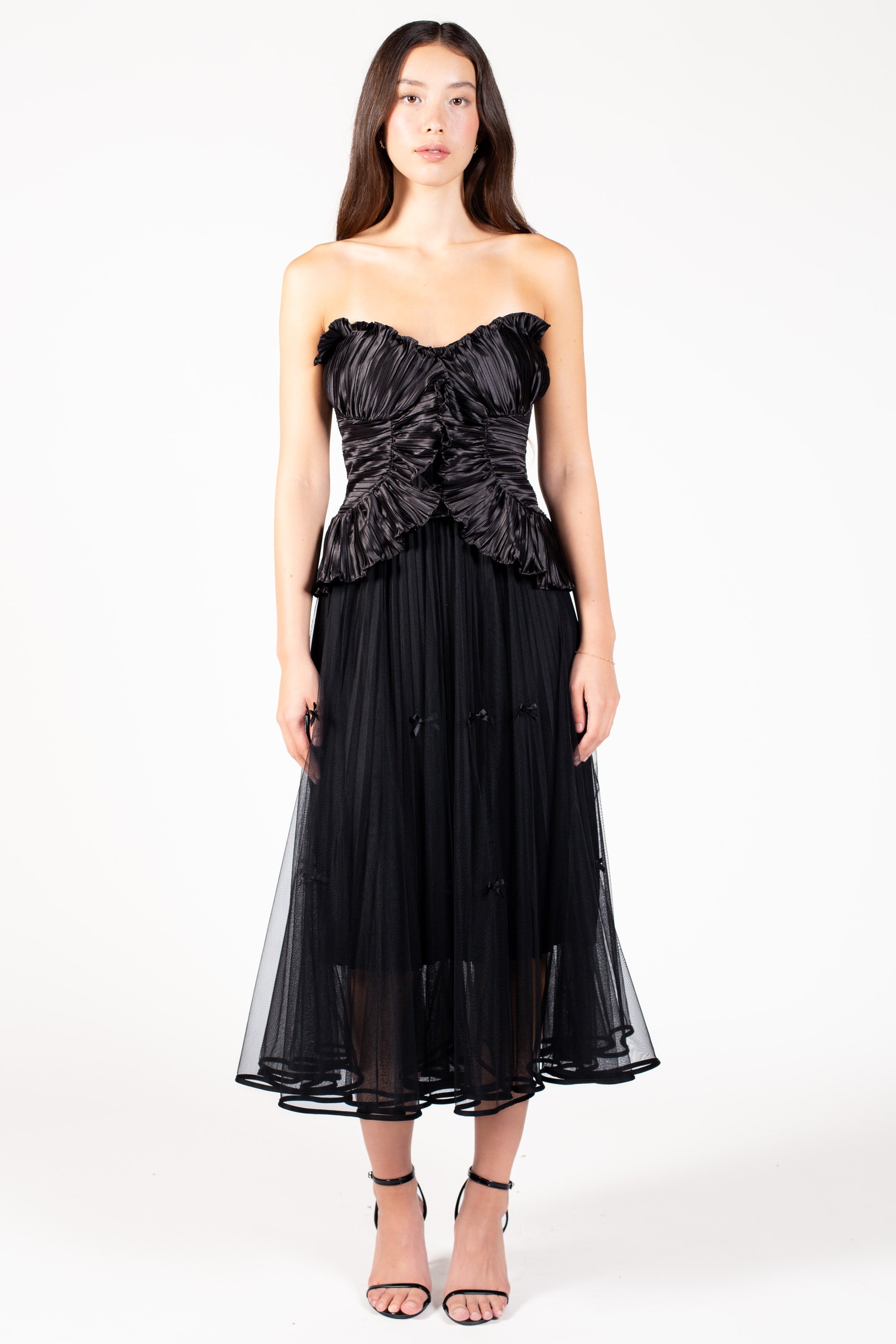 Ambrosia Satin Ruffle Blouse